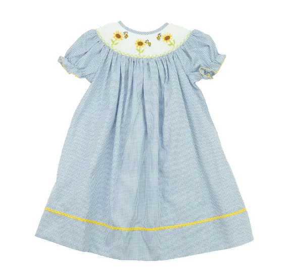 Kids on King Smocked Sunflower Two Piece Shorts Set
