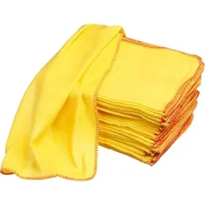Kitchen Essentials Yellow Dusters 80% Cotton Cleaning Cloths 33x45cm 12pk