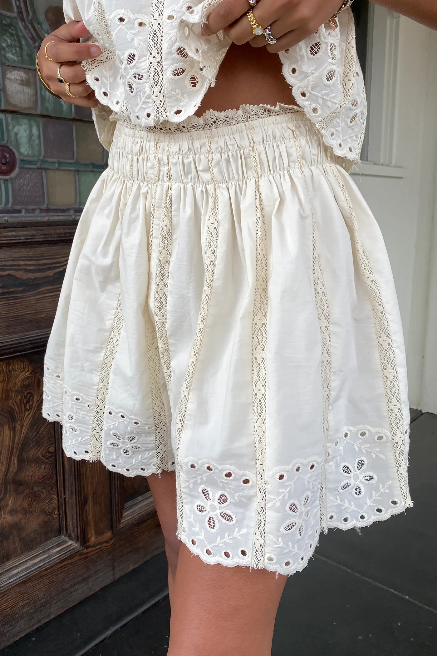 Lacey Eyelet Shorts by For Good
