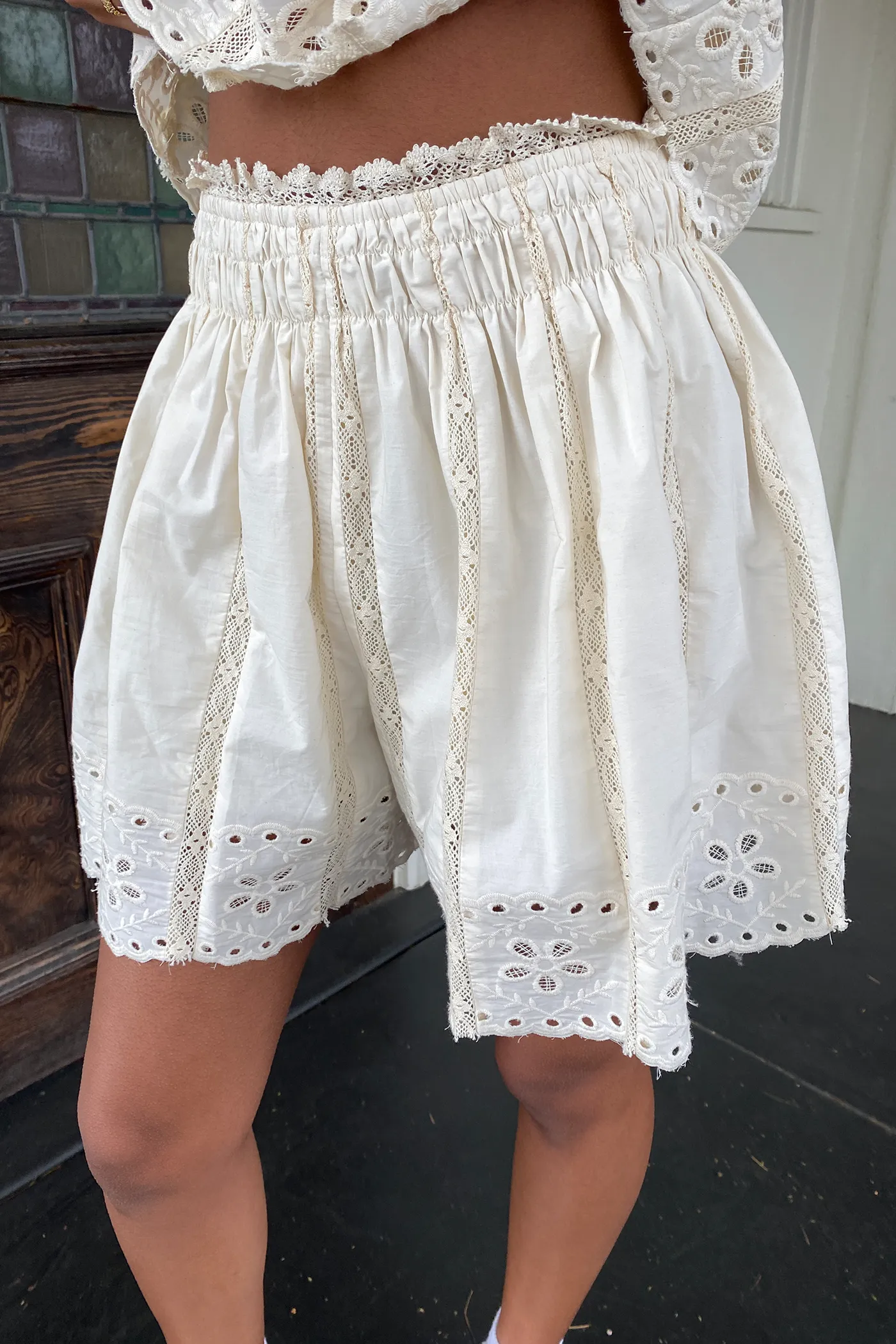 Lacey Eyelet Shorts by For Good