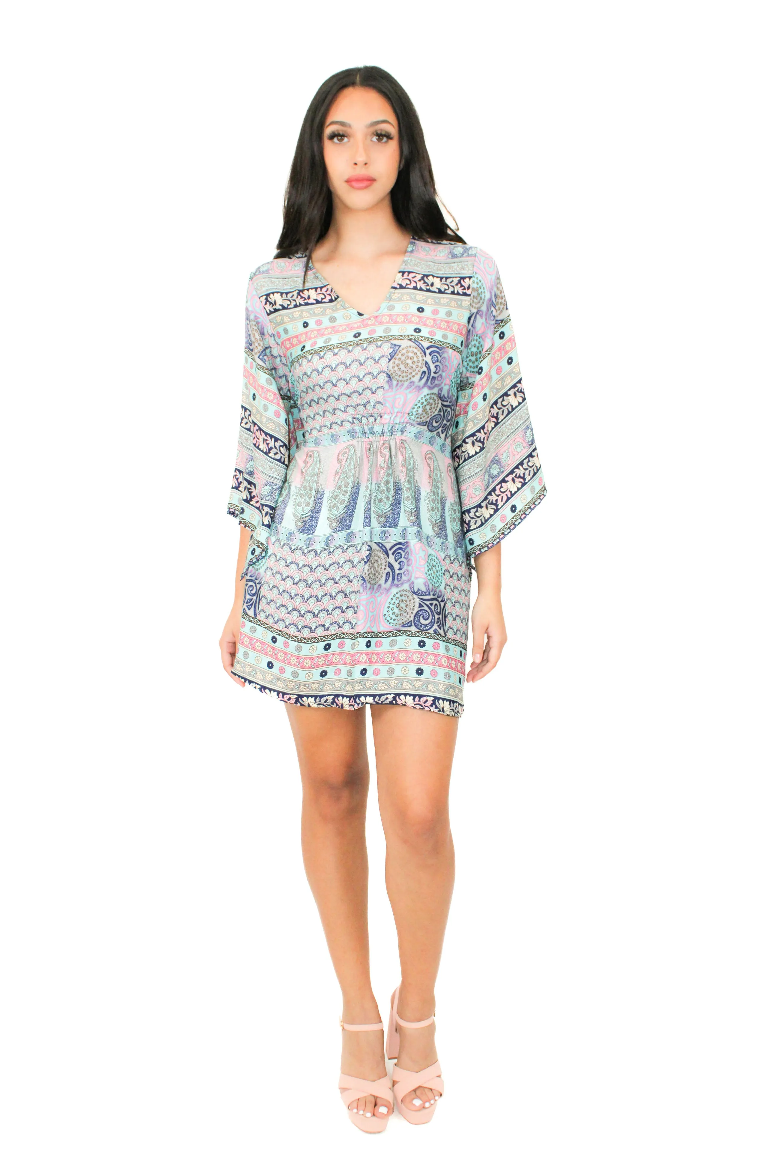 Lazy Daisy smock waist short dress in Red (5004)
