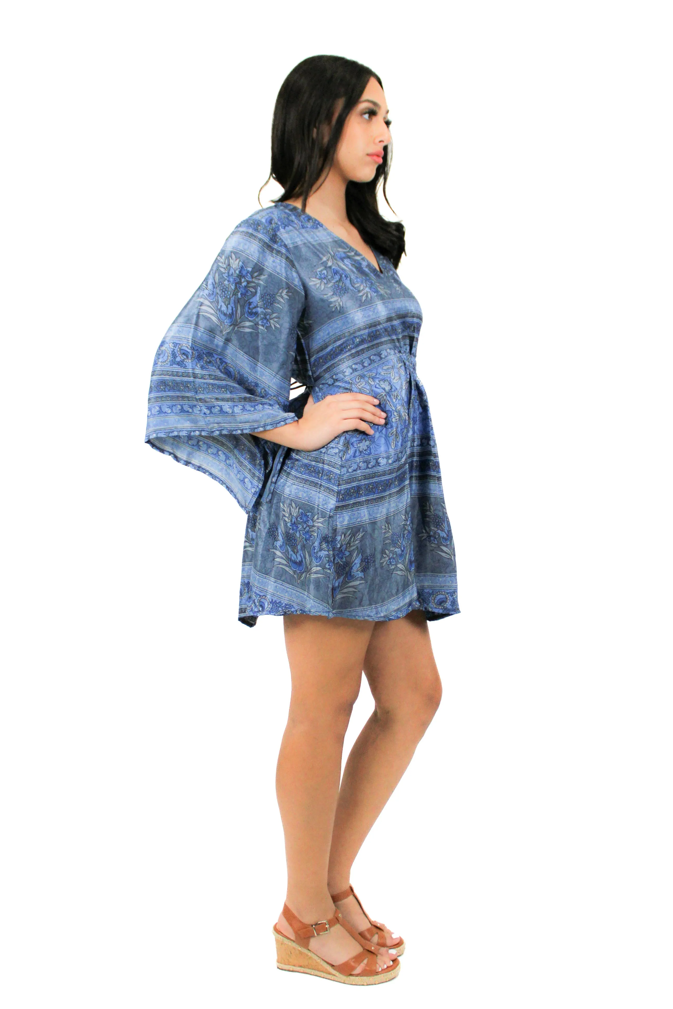 Lazy Daisy smock waist short dress in Red (5004)