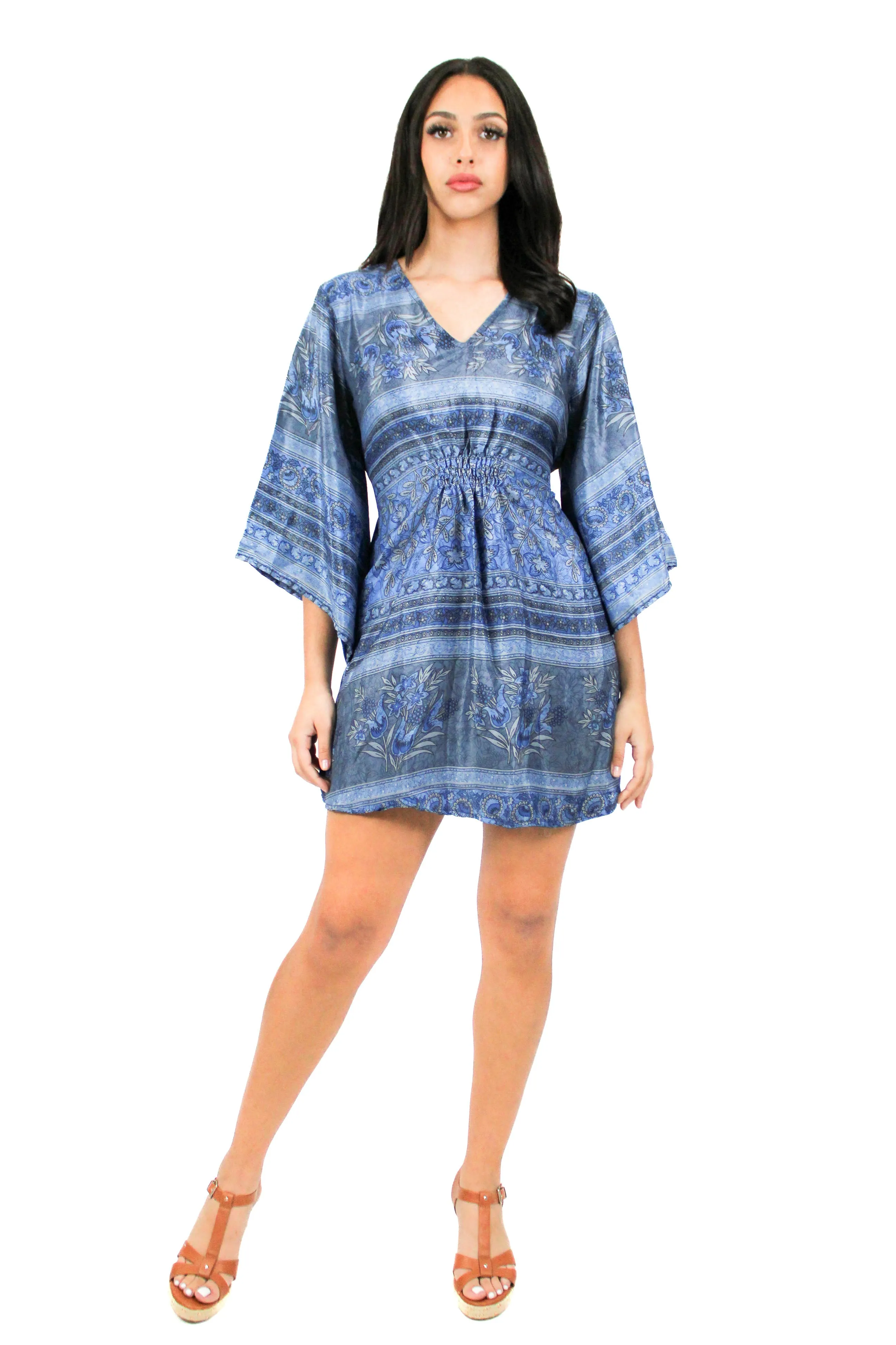 Lazy Daisy smock waist short dress in Red (5004)