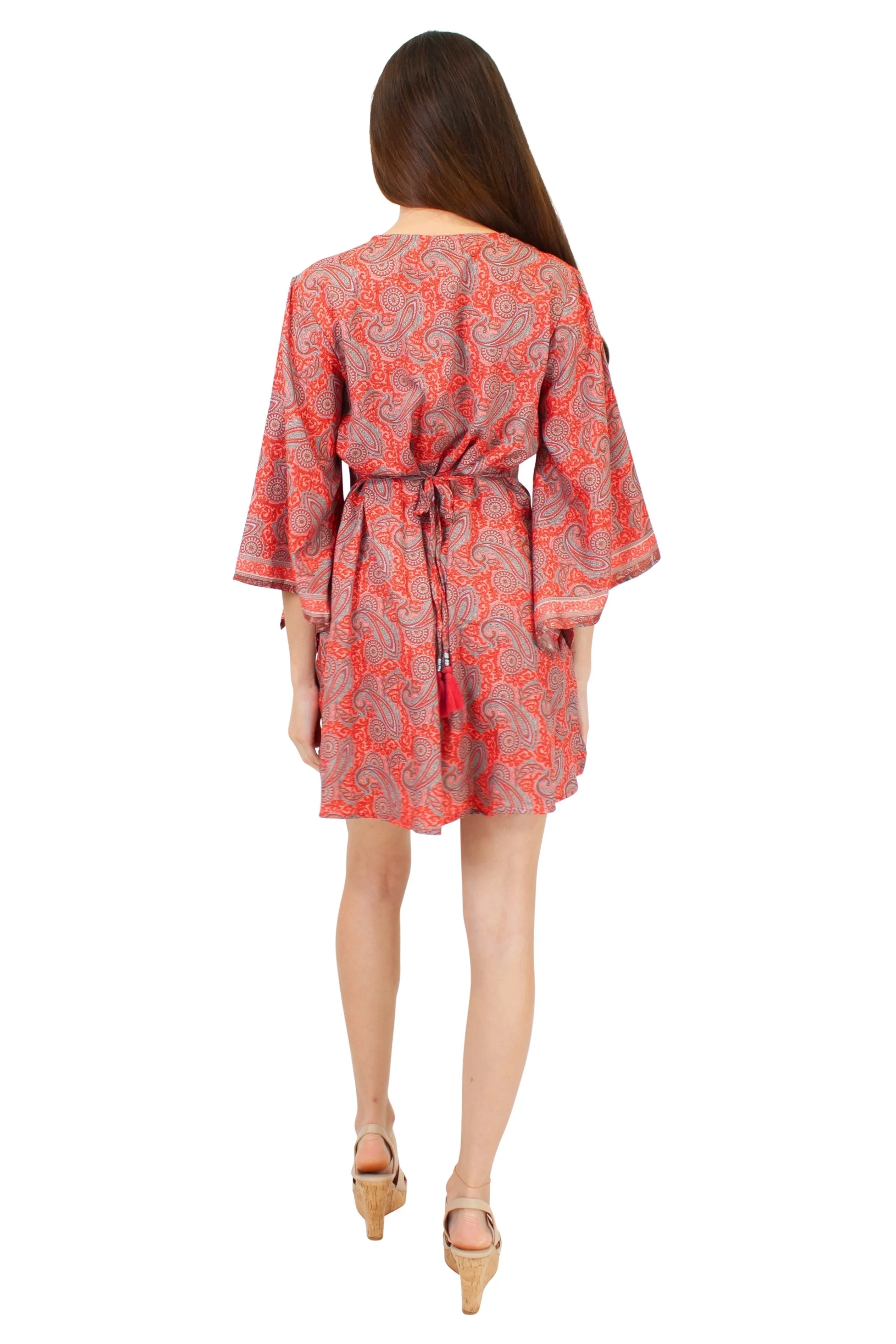Lazy Daisy smock waist short dress in Turquoise Mix (5004)