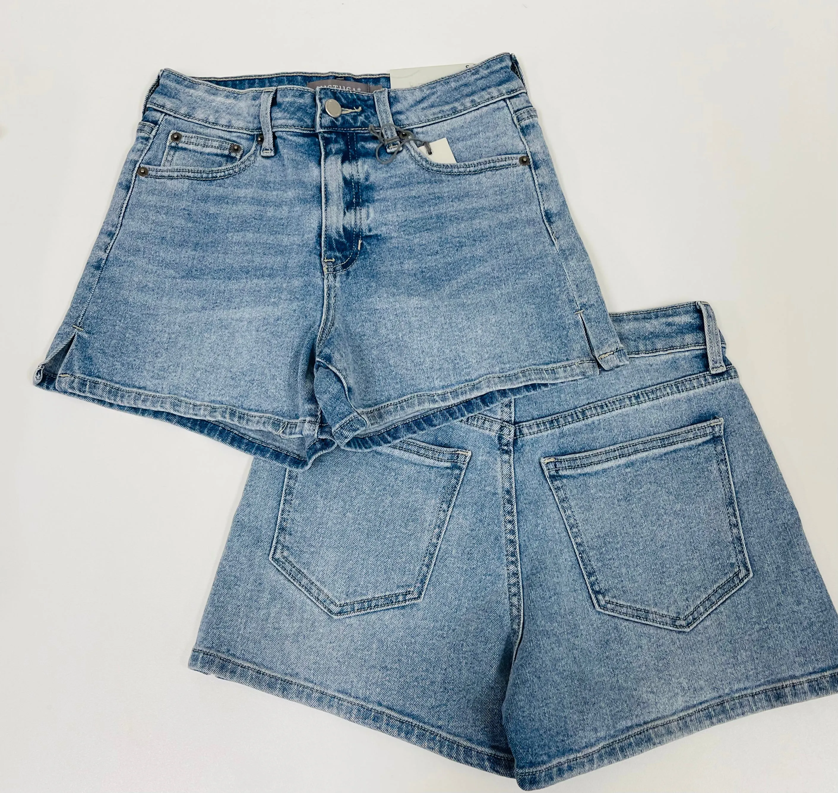 Light Denim Stretch Shorts