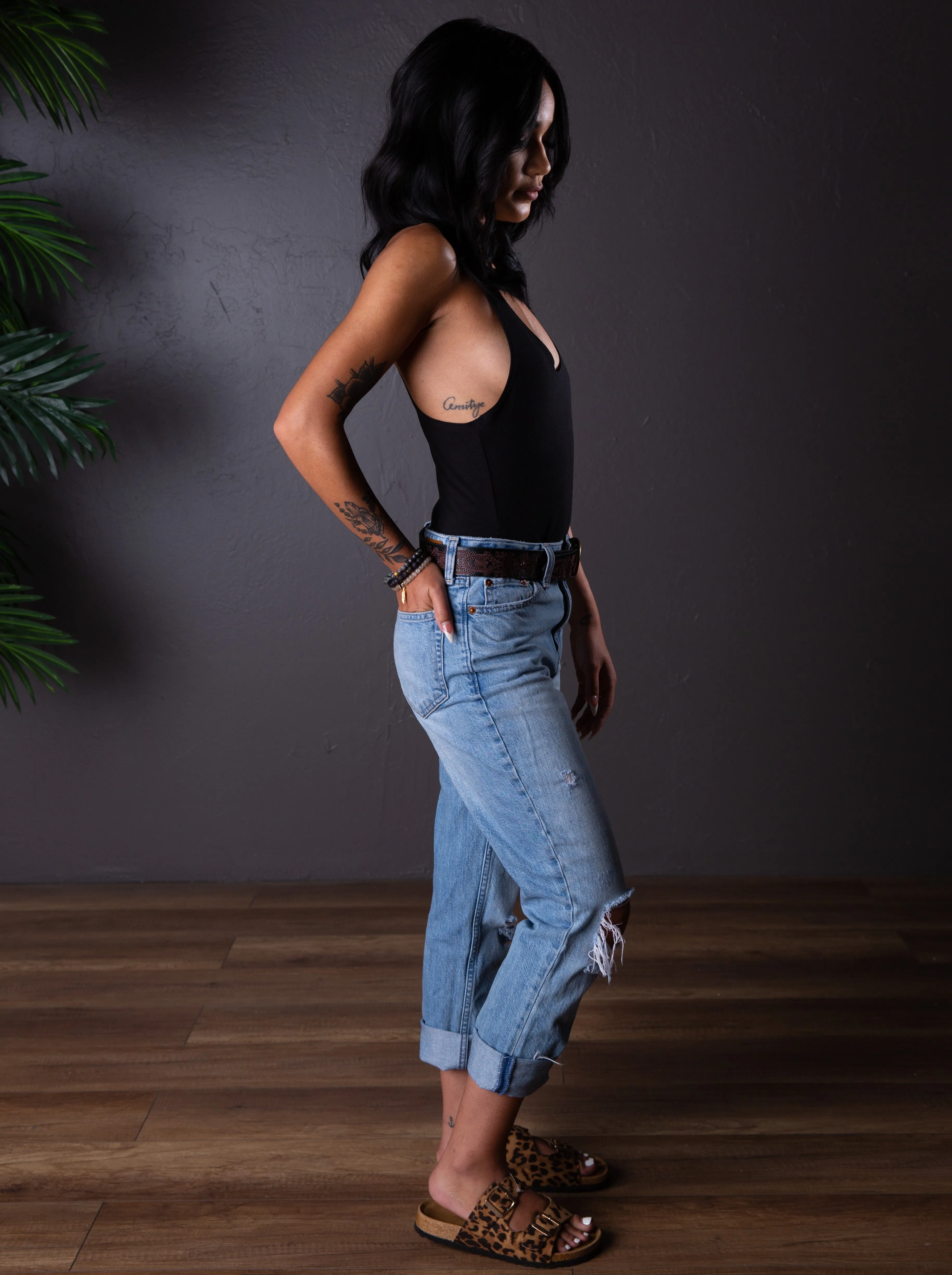 LILA SOLID BODYSUIT BLACK