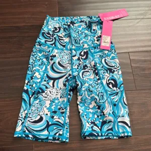Lilly Pulitzer women’s luxletic south beach high rise blue bike shorts‎ XXS NWT