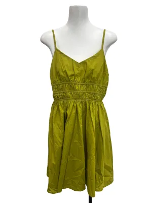 Lime Green V Neck Skater Dress TTR