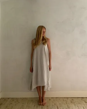 linen sleeveless dress- silver
