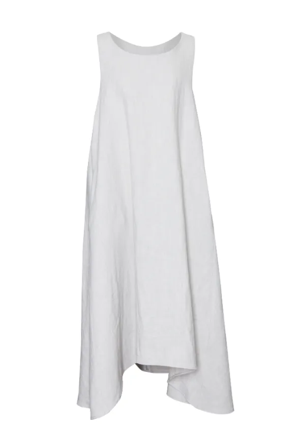 linen sleeveless dress- silver