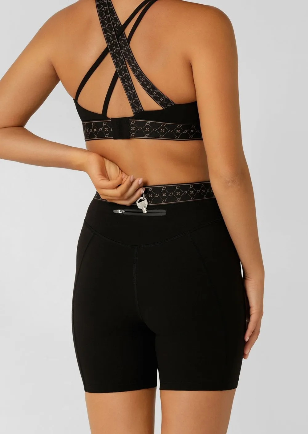 Lorna Jane High Definition Zip Pocket Bike Short - Black