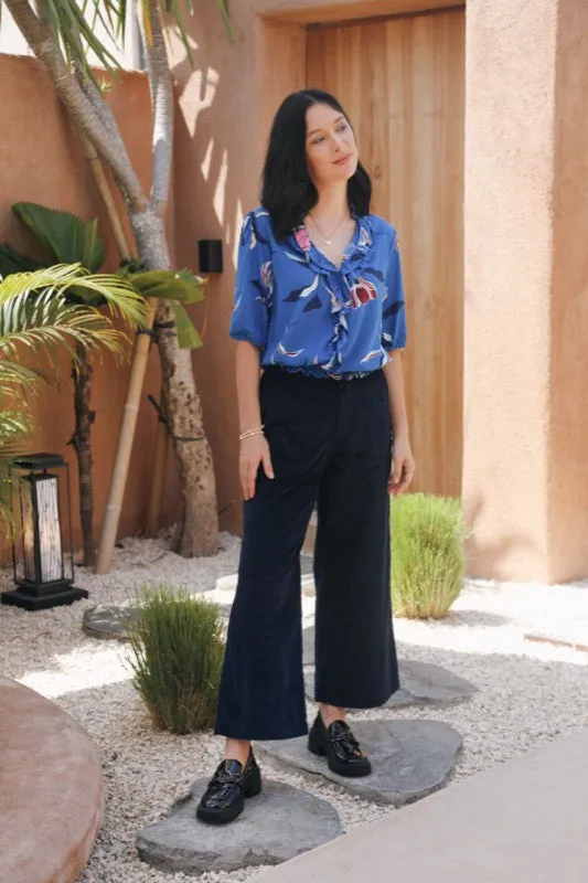 Louise Pants Culottes (7/8)  - Navy Corduroy