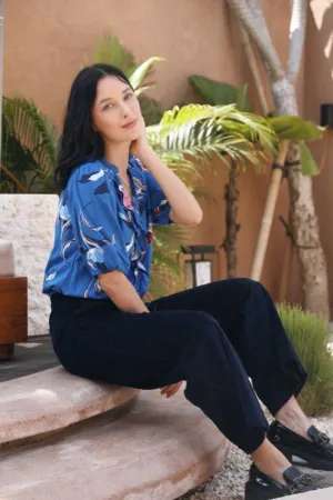 Louise Pants Culottes (7/8)  - Navy Corduroy