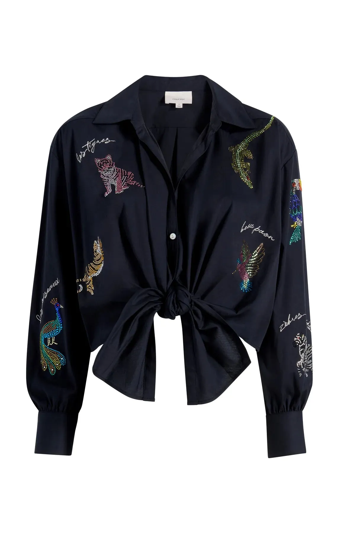 Mariana Jungle Heatset Blouse - Navy