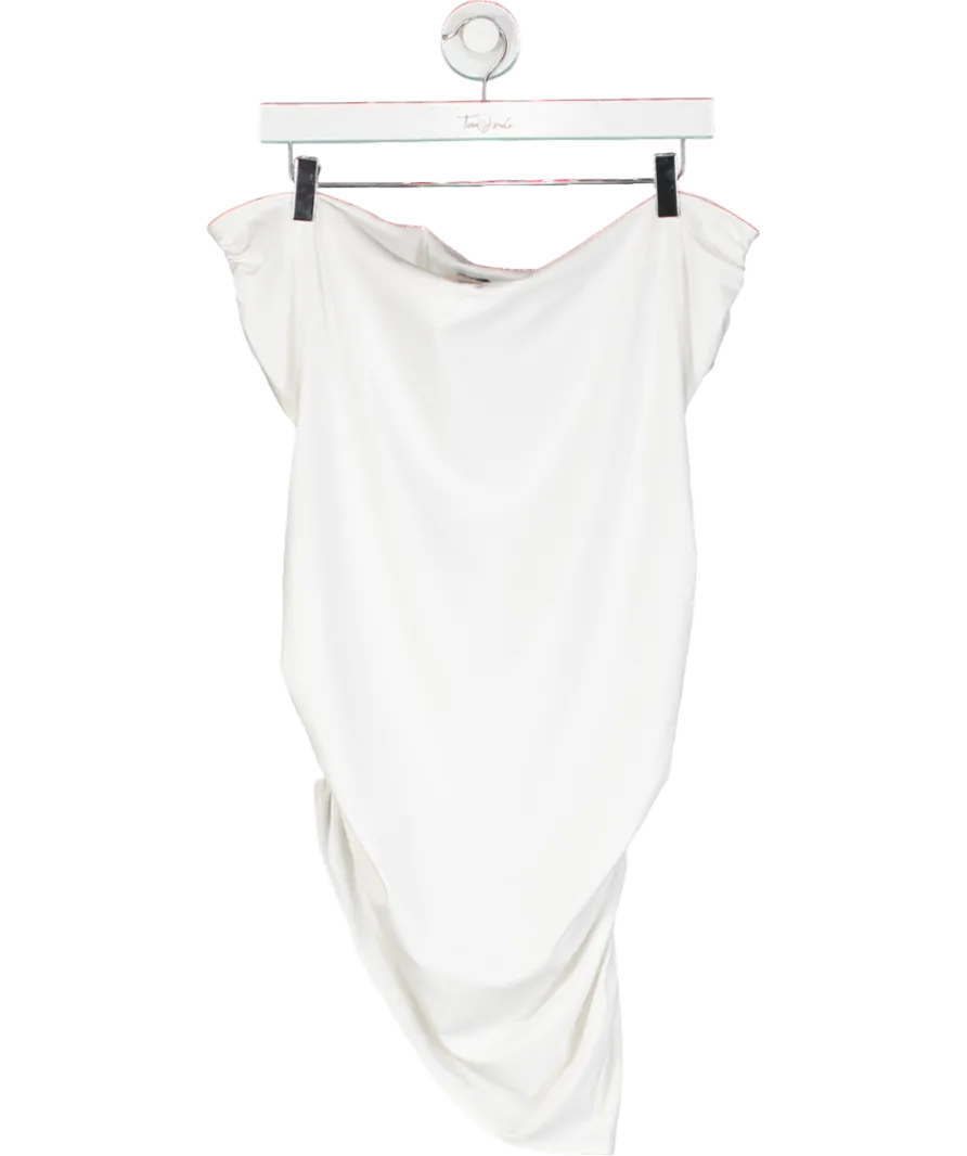 Mars the Label White One Shoulder Drape Top UK 14
