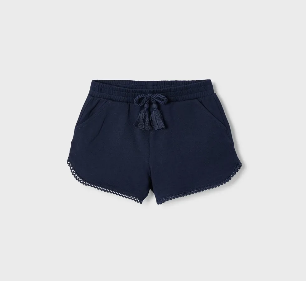 Mayoral Girl Navy Chenille Shorts