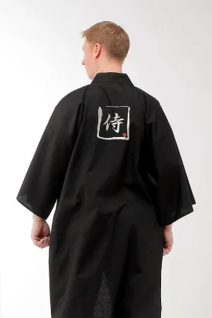 Men SAMURAI Cotton Kimono Silver