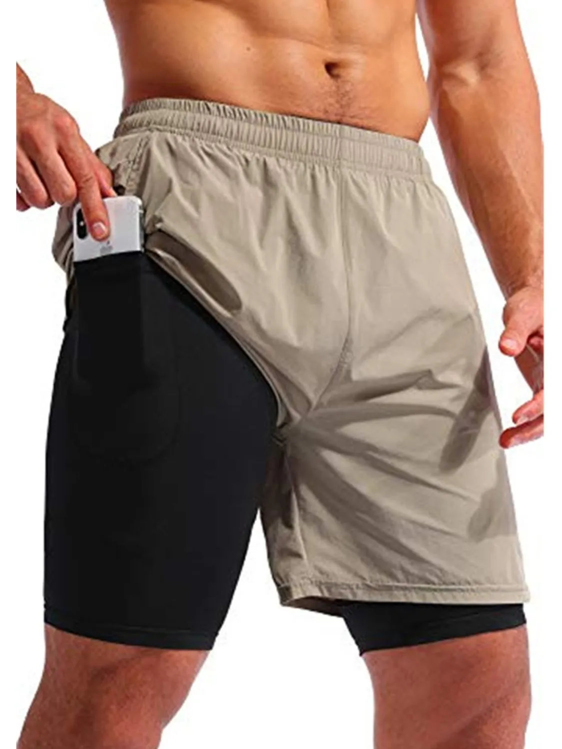 Men's Elastic Waist Active Shorts