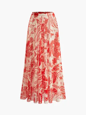 Mesh Printed Cover-Up Skirt