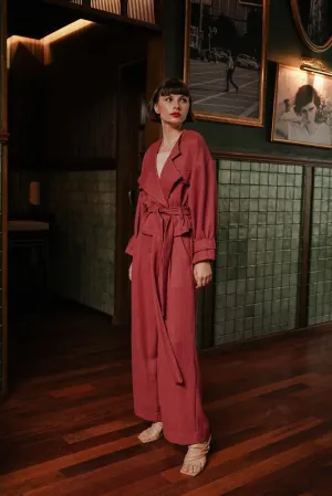 NADYAA BLAZER IN CURRANT RED