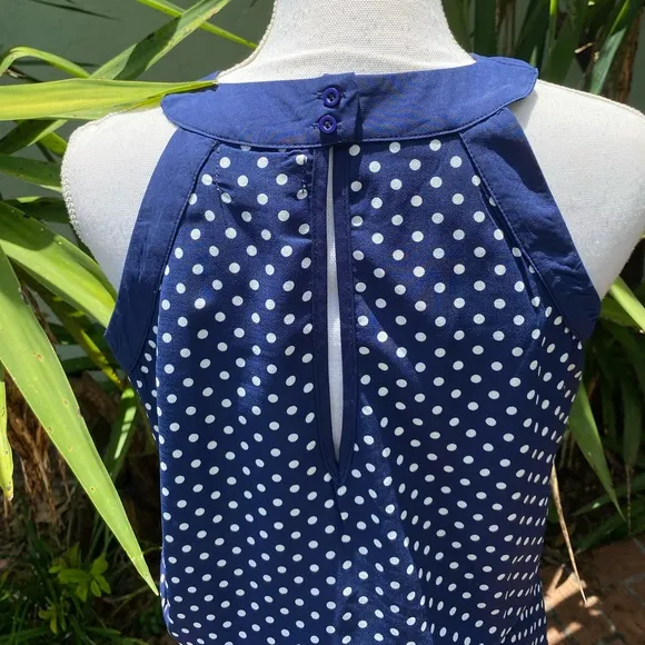 Navy Polka Dot Romper Shorts