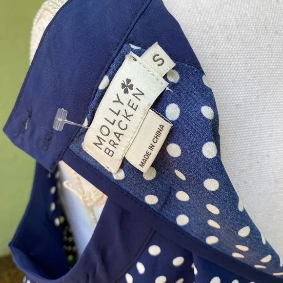 Navy Polka Dot Romper Shorts