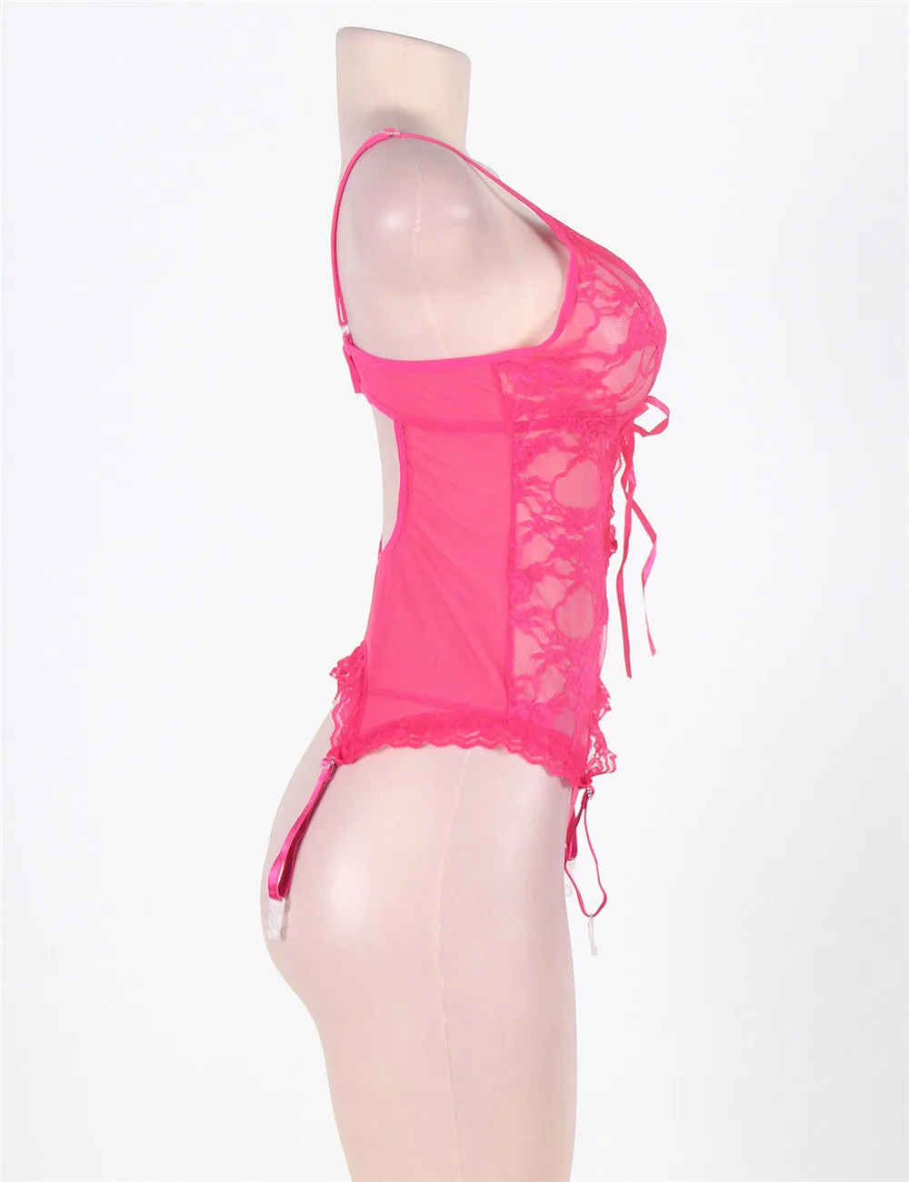 New Plus Size Lace Teddy With A Front Keyhole