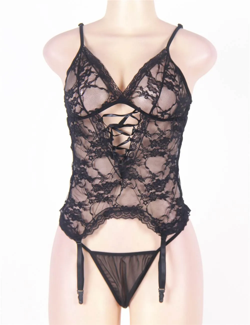 New Plus Size Lace Teddy With A Front Keyhole