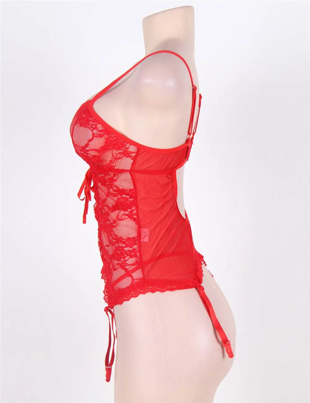 New Plus Size Lace Teddy With A Front Keyhole
