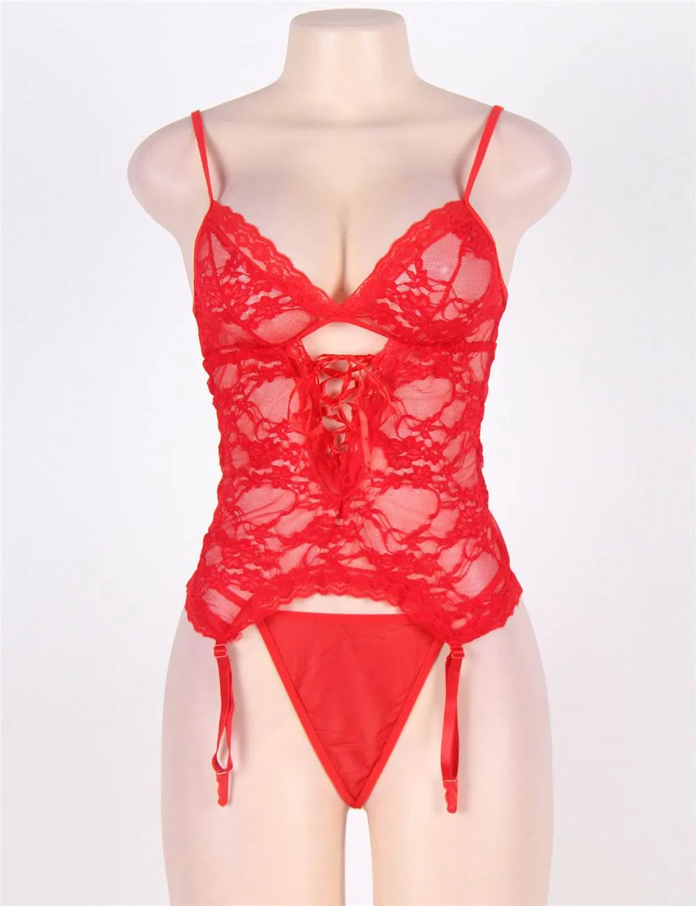 New Plus Size Lace Teddy With A Front Keyhole