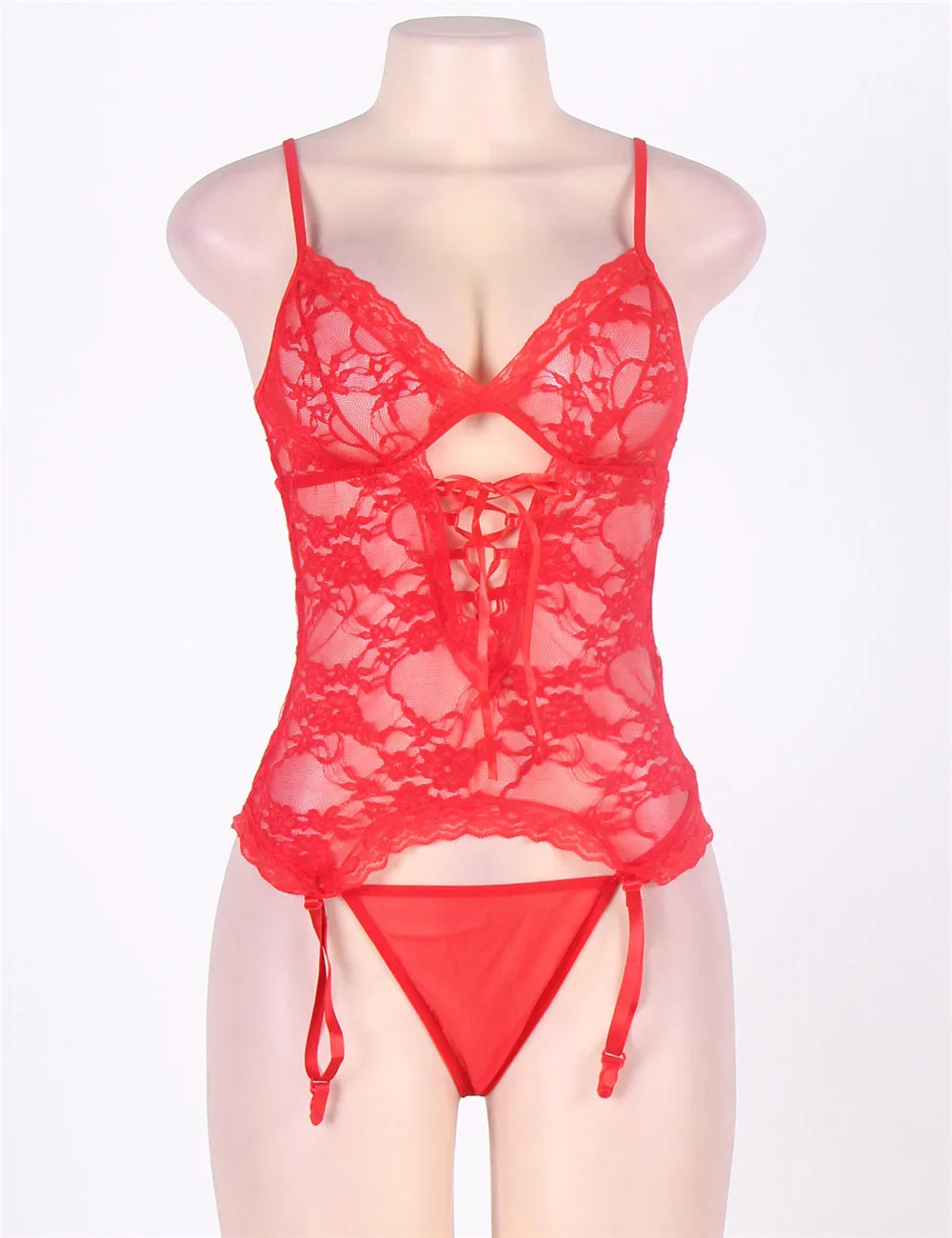 New Plus Size Lace Teddy With A Front Keyhole
