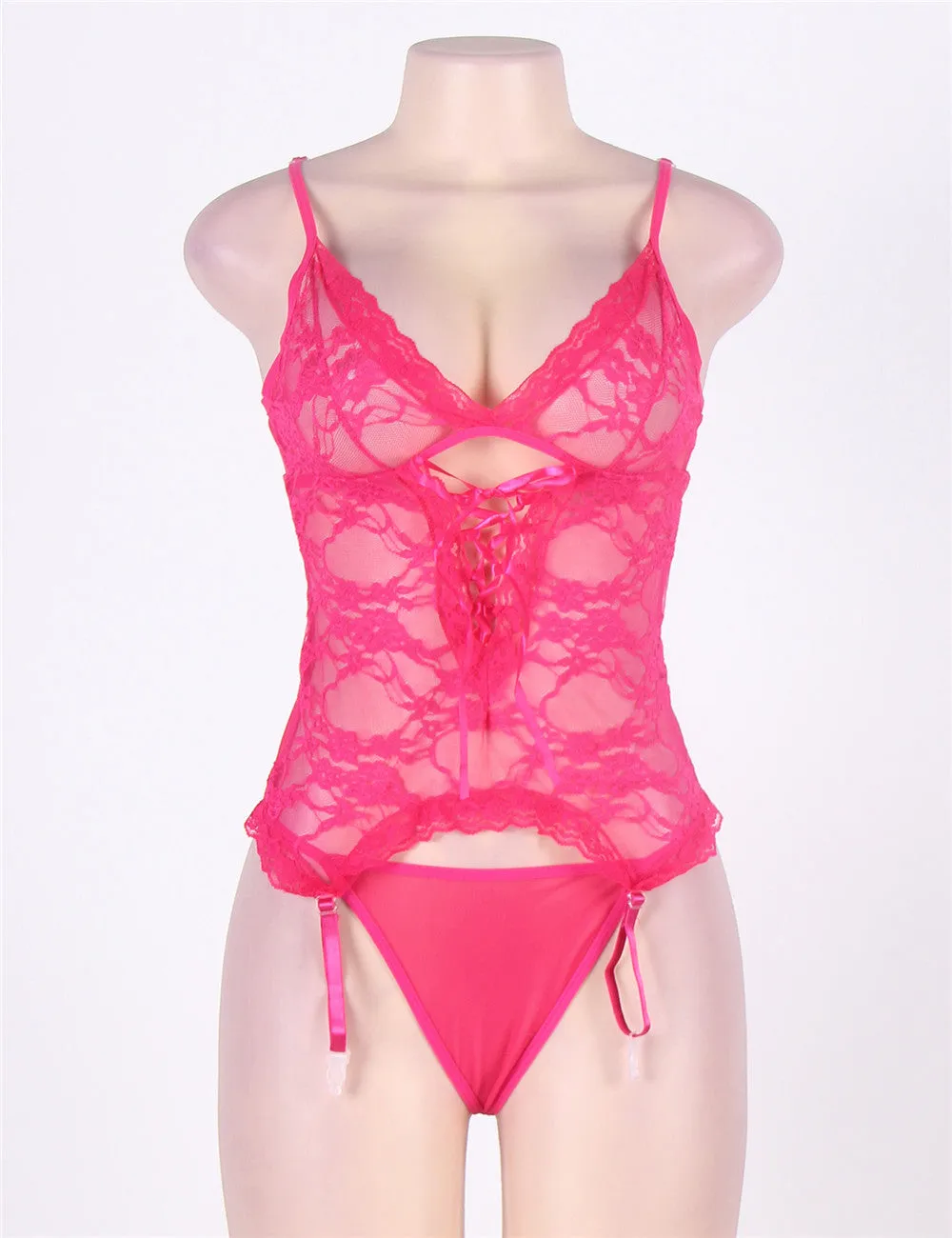 New Plus Size Lace Teddy With A Front Keyhole