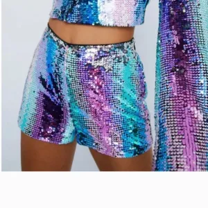 NWT Nasty Gal Premium Multi Sequin Knicker Shorts  Size US 14