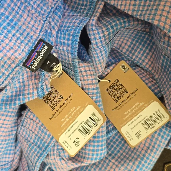 NWT Patagonia Women’s Garden Island Shorts Hemp Mauve 3.5&quot; Plaid sz M or L avail