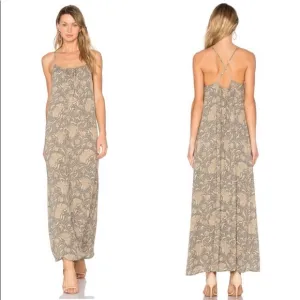 NWT Vince Silk Hawaiian Floral Maxi Dress Tank Keyhole 6 Coachella Boho