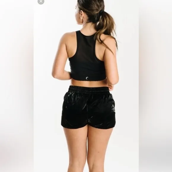 NWT ZYIA Midnight Gloss Bomber Shorts size M