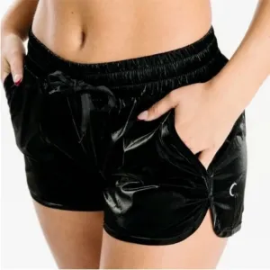 NWT ZYIA Midnight Gloss Bomber Shorts size M