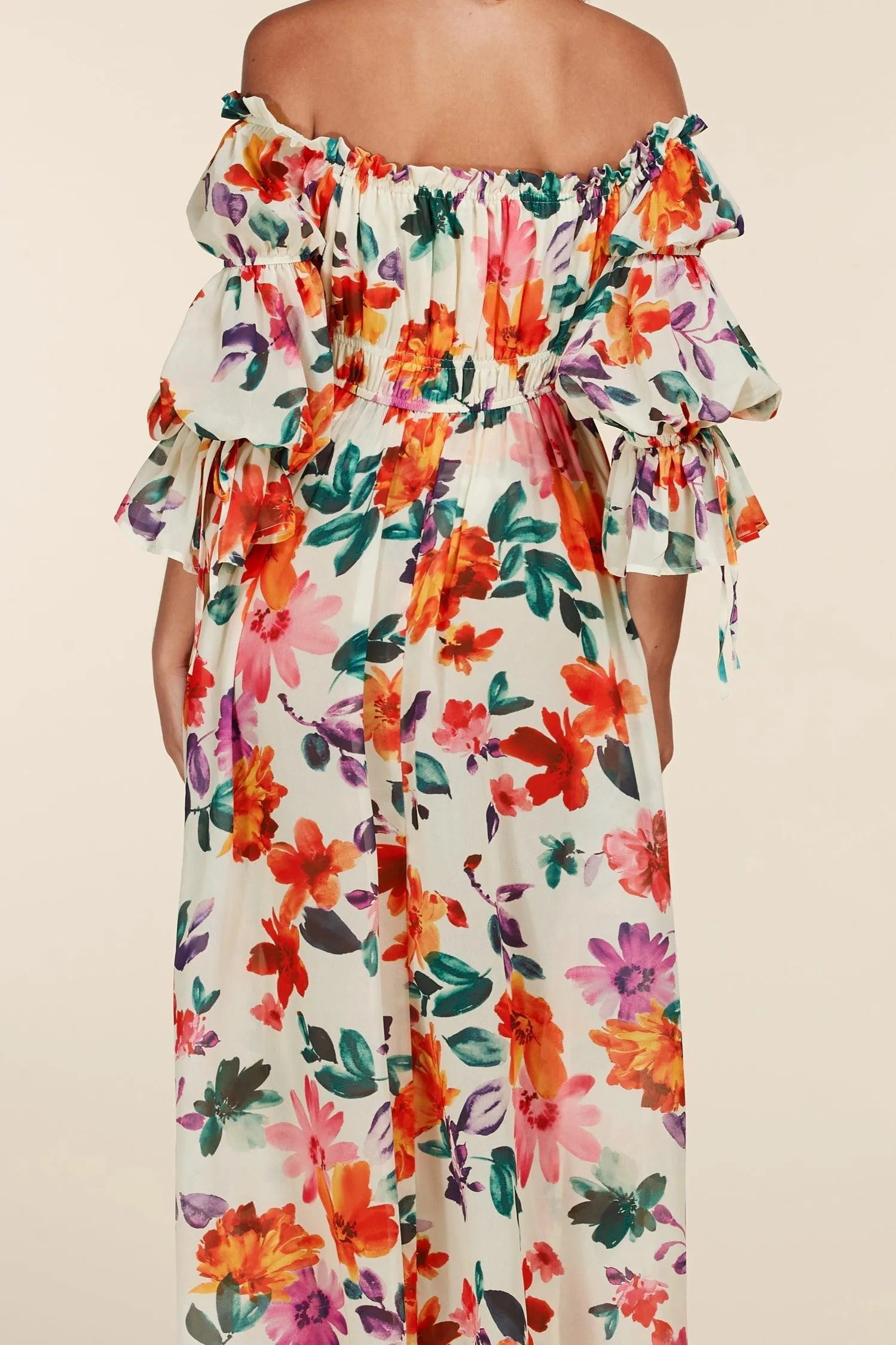 OFF SHOULDER MAXI FLORAL DRESS