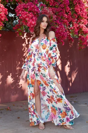 OFF SHOULDER MAXI FLORAL DRESS