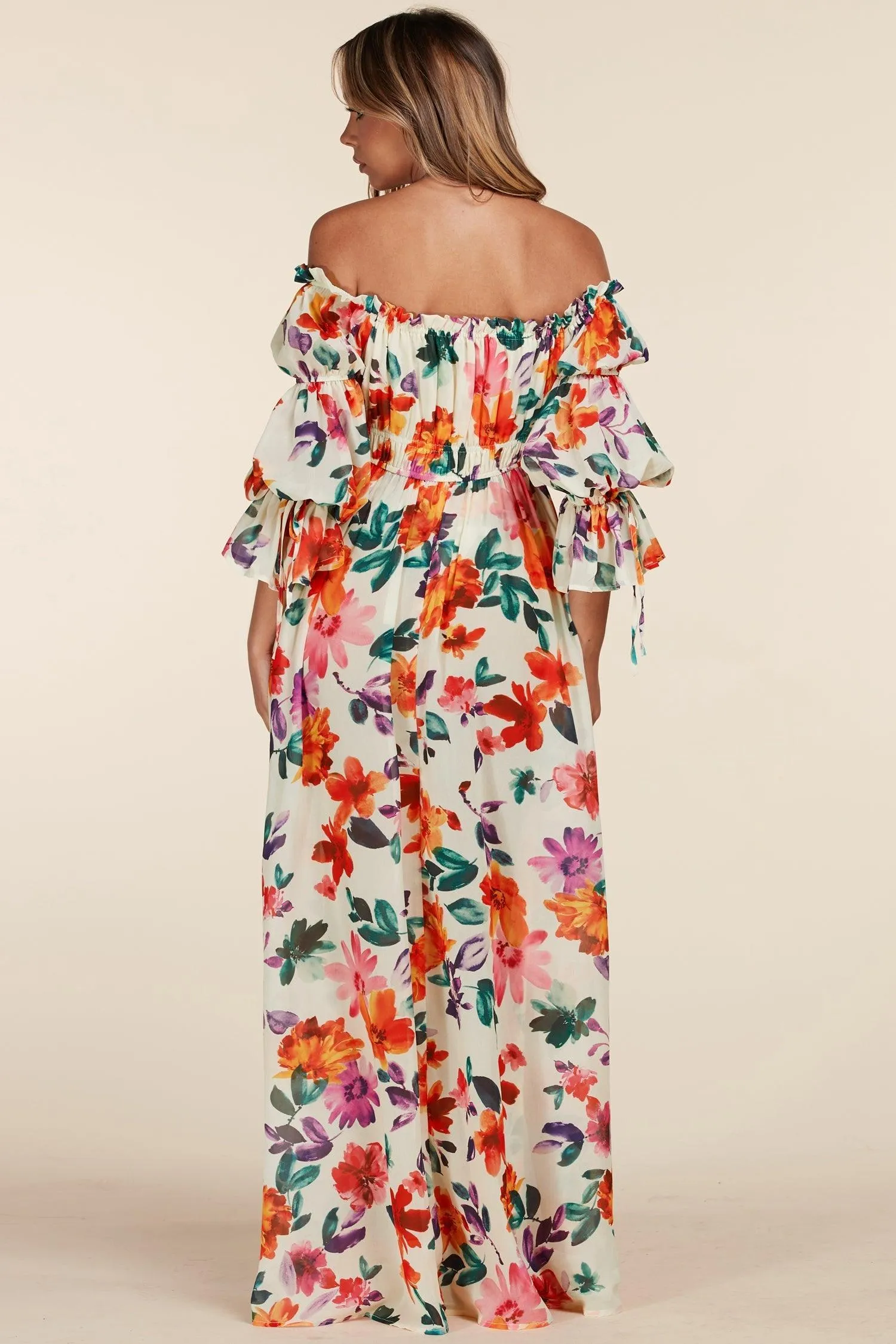 OFF SHOULDER MAXI FLORAL DRESS