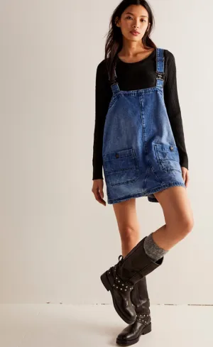 overall smock mini in sapphire