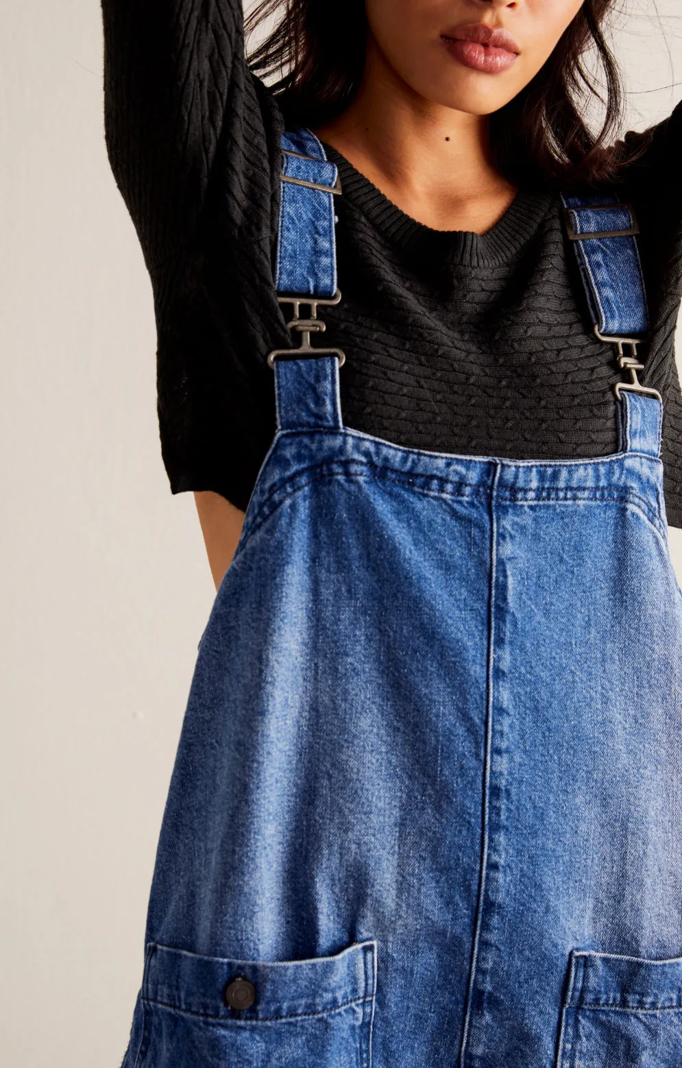 overall smock mini in sapphire