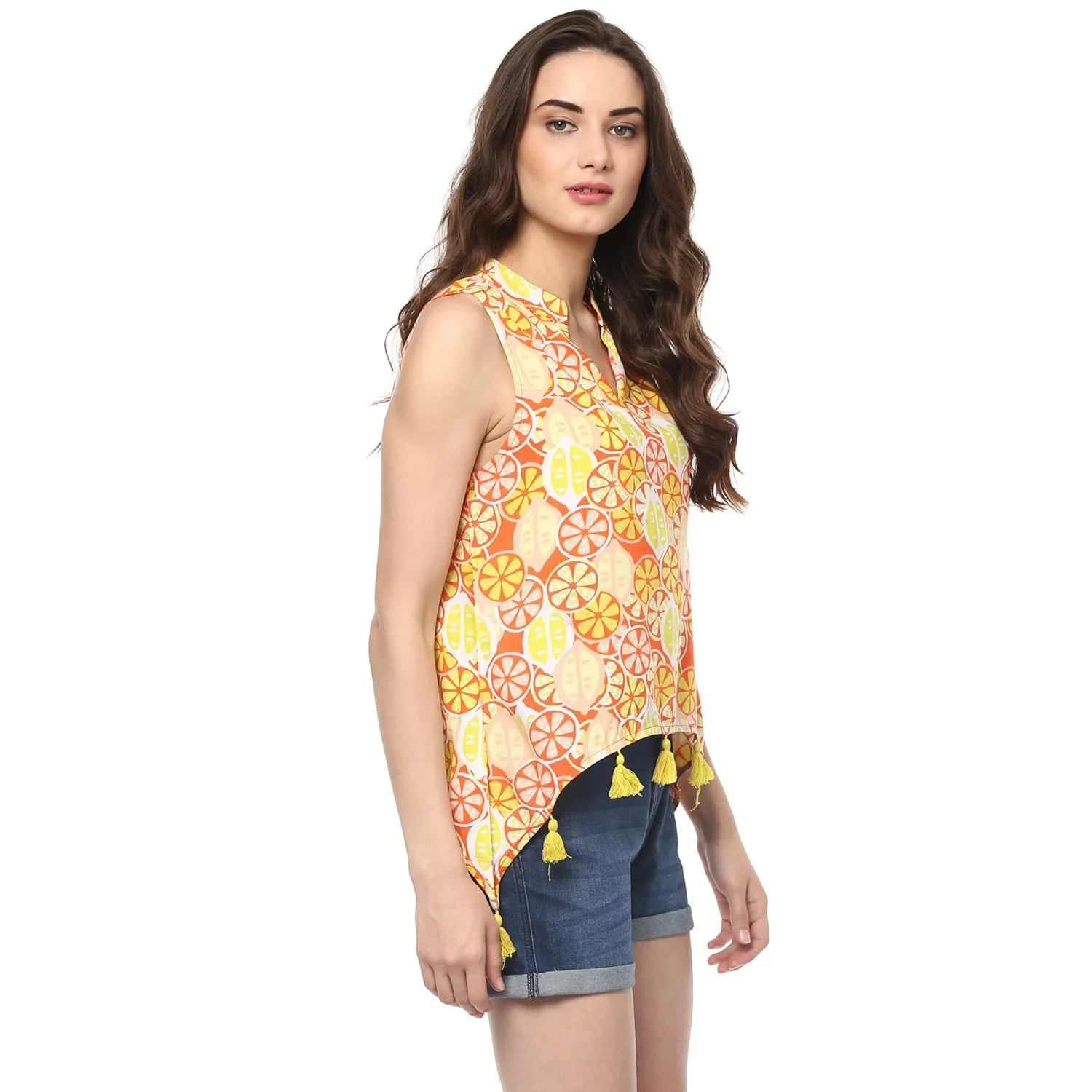 Pannkh Women's Lemon Print Top