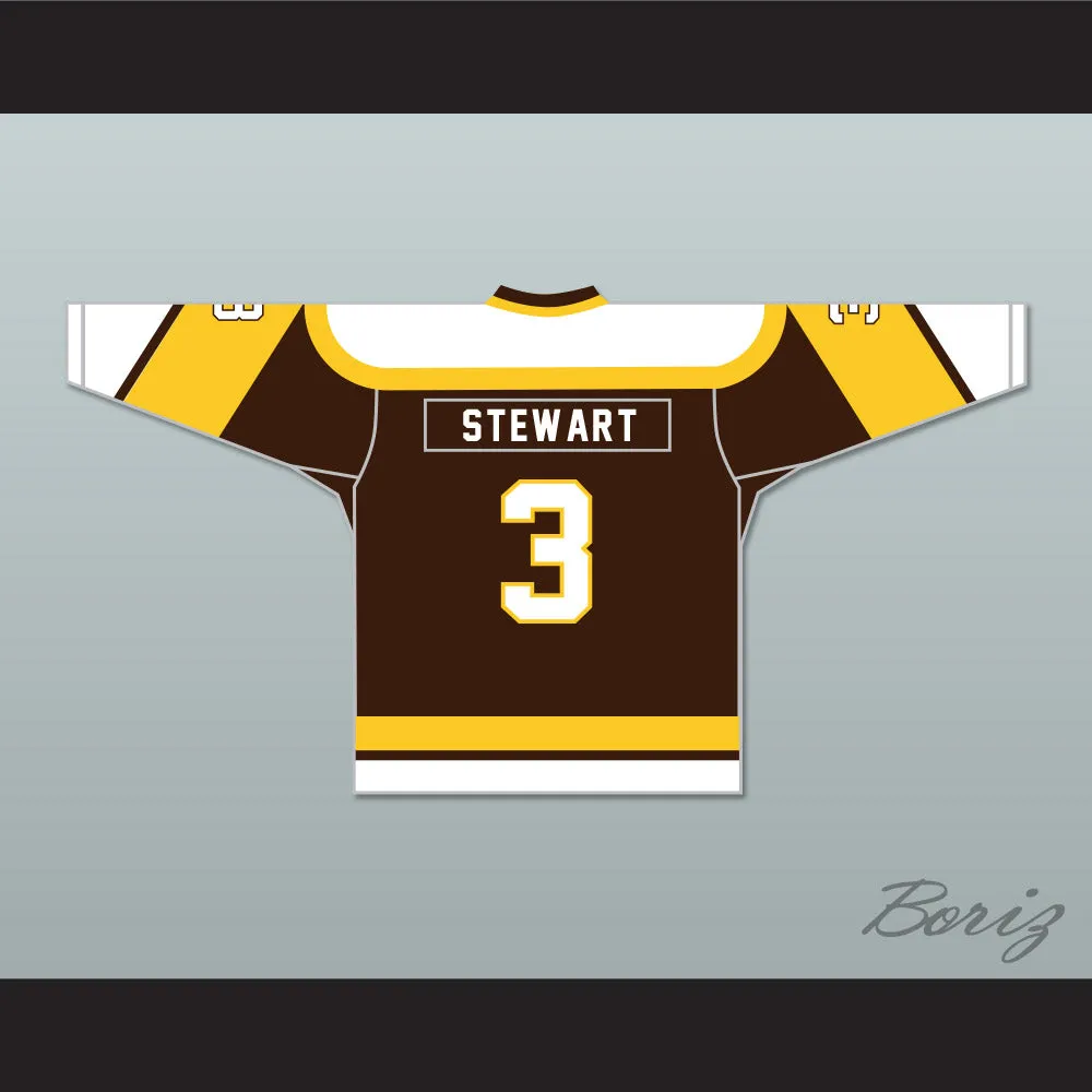 Paul Stewart 3 Binghamton Broome Dusters Brown Hockey Jersey 2