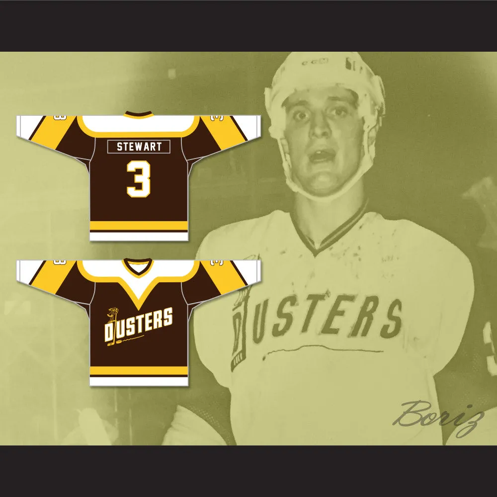 Paul Stewart 3 Binghamton Broome Dusters Brown Hockey Jersey 2