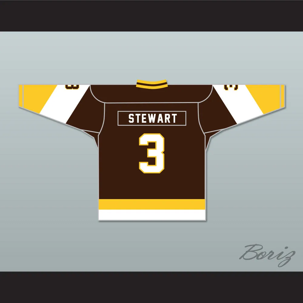 Paul Stewart 3 Binghamton Broome Dusters Brown Hockey Jersey 3