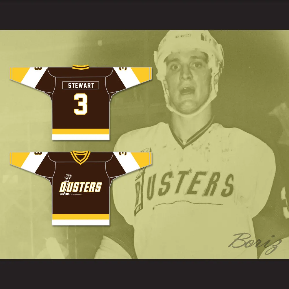 Paul Stewart 3 Binghamton Broome Dusters Brown Hockey Jersey 3