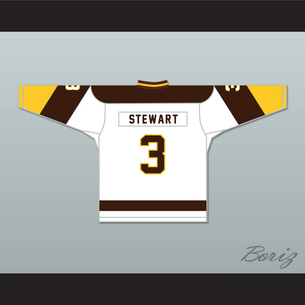 Paul Stewart 3 Binghamton Broome Dusters White Hockey Jersey 2
