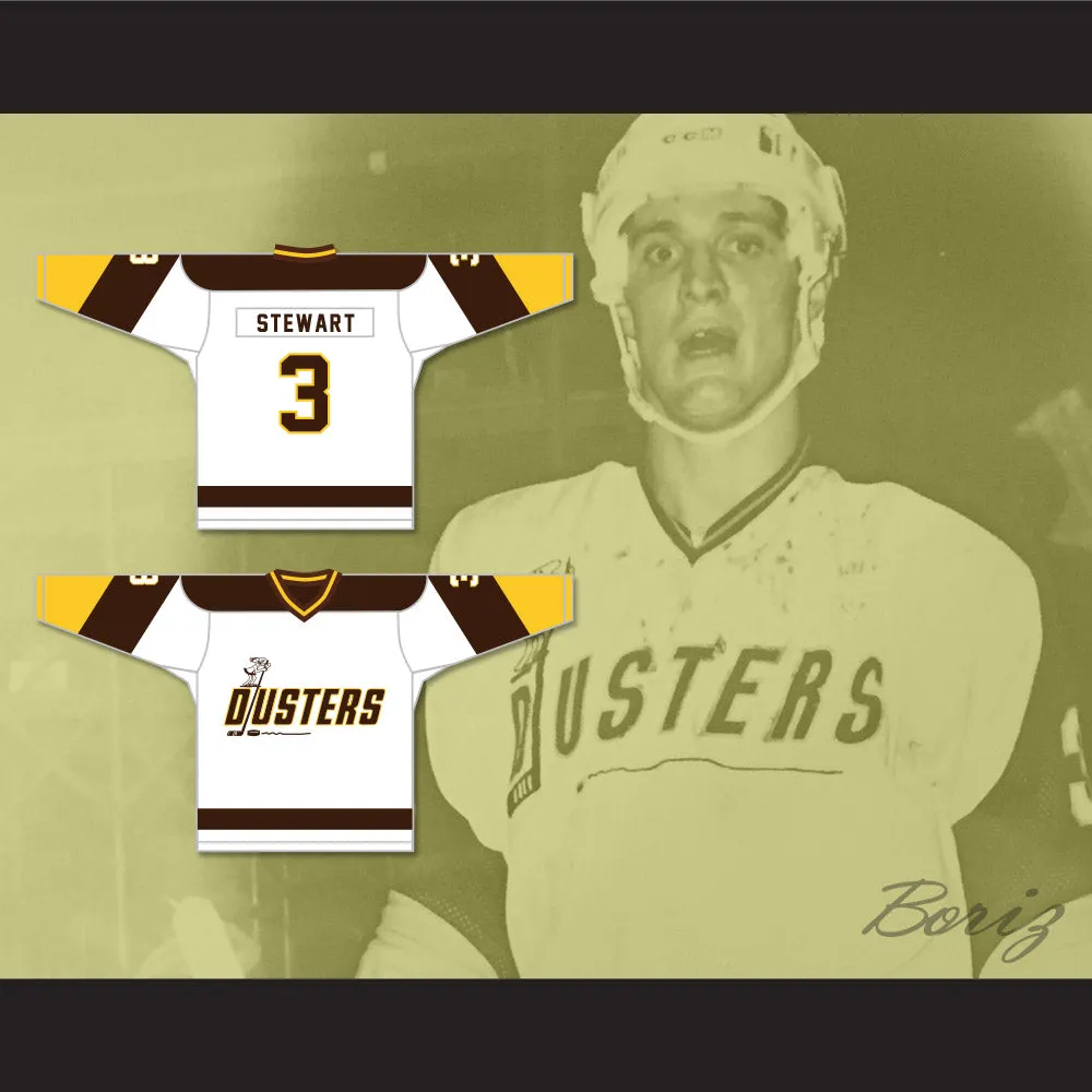 Paul Stewart 3 Binghamton Broome Dusters White Hockey Jersey 2