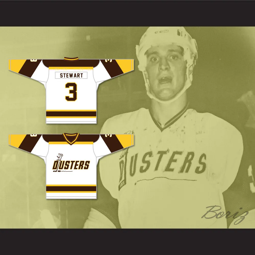 Paul Stewart 3 Binghamton Broome Dusters White Hockey Jersey 3